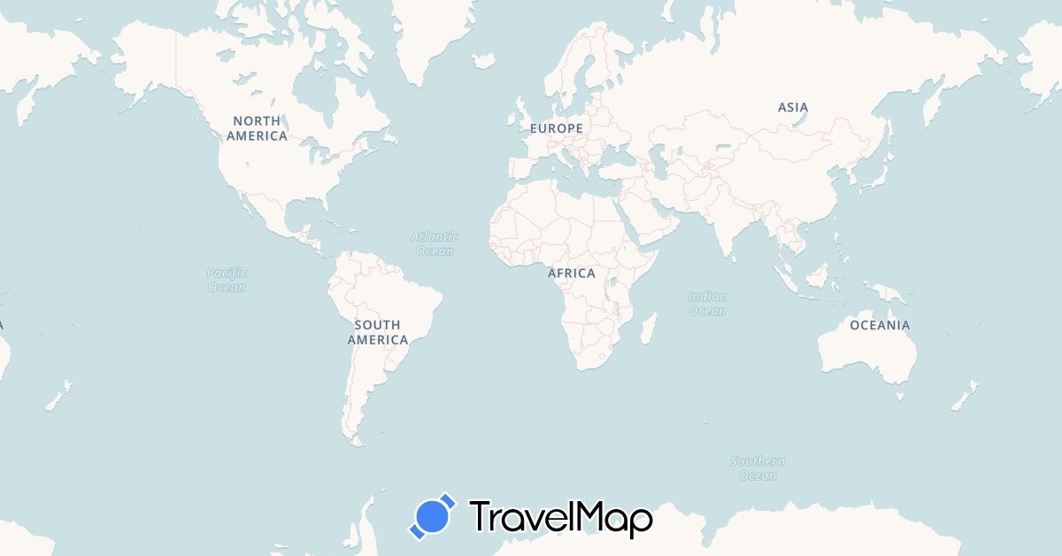 TravelMap itinerary: boat in Spain, France (Europe)